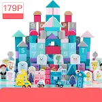 Blocos de construção infantis de madeira para meninas e meninos de 1 a 6 anos. Quebra-cabeças para bebês. Desenvolve habilidades e criatividade. — foto 4