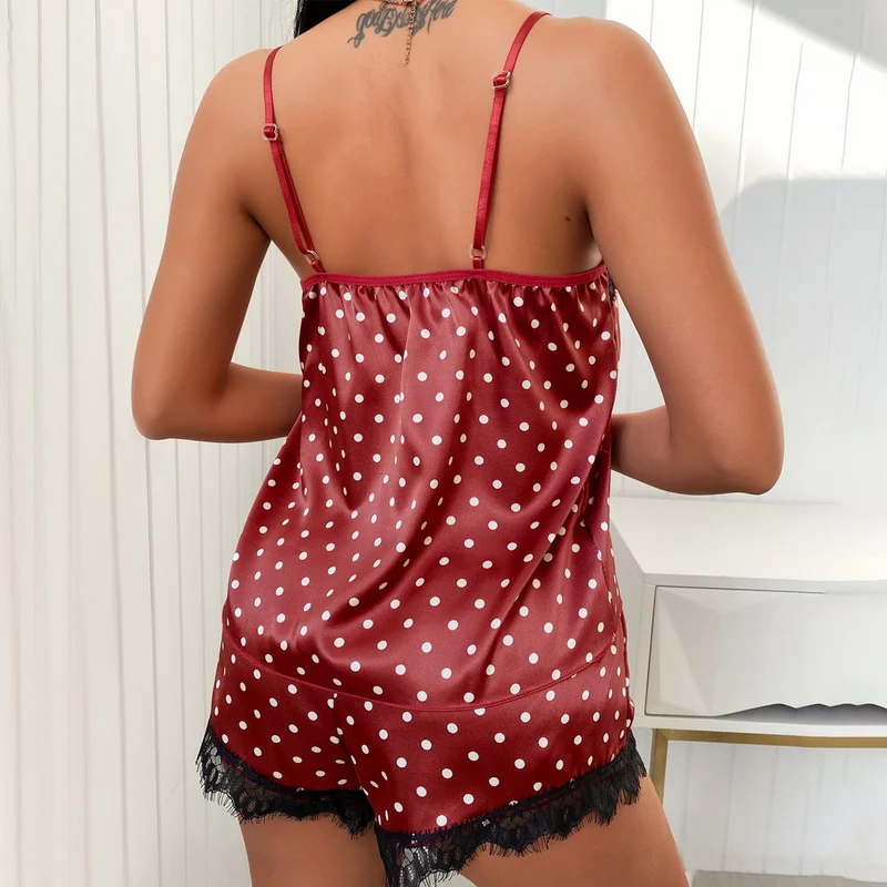 Title 4, Pigiama da donna con reggicalze in raso con sta...