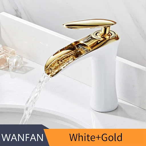Title 3, Full copper black and white waterfall faucet fo...