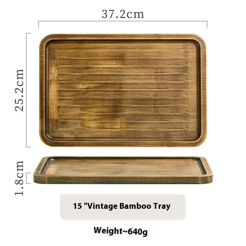 Commercial Retro Wooden Rectangular Tray for Restaurants, Durable and Stylish, Perfect for Serving Food and Drinks with — photo 5