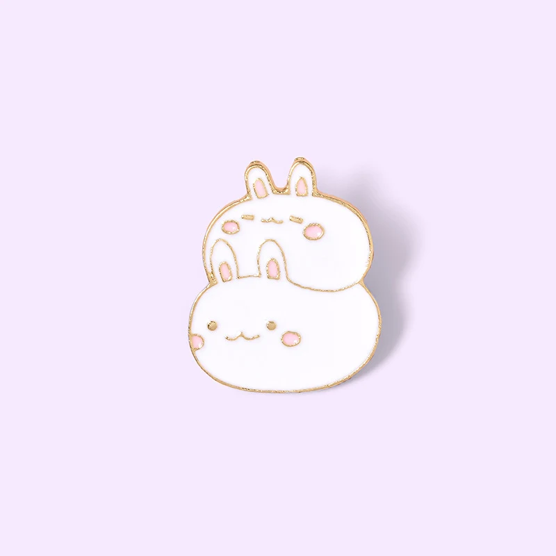 Leuke cartoon creatieve schattige kleine dikke konijn broche, een charmant accessoire voor op je kleding en een leuke manier om jezelf te uiten. — foto 4