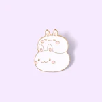 Leuke cartoon creatieve schattige kleine dikke konijn broche, een charmant accessoire voor op je kleding en een leuke manier om jezelf te uiten. — foto 4