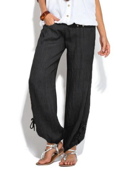 Pantalones anchos casuales con botones, comodidad y estilo. Disfruta de la libertad de movimiento y un look moderno. Perfectos para cualquier ocasión. — foto 8
