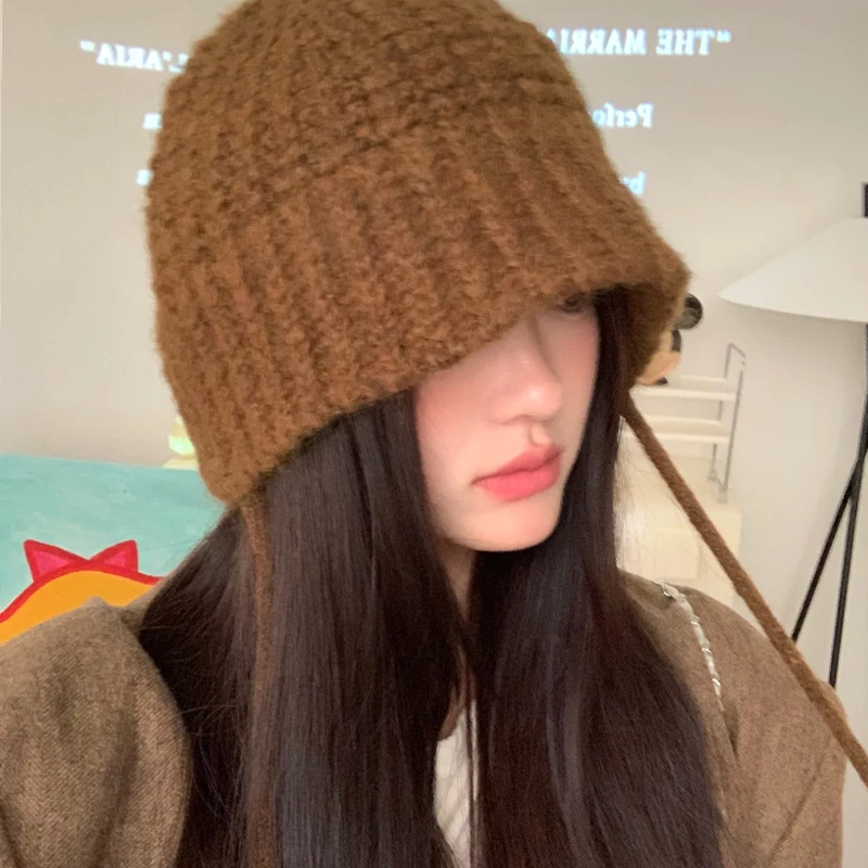 Title 3, Lace-up Windproof Knitted Hat Childrens Earfla...