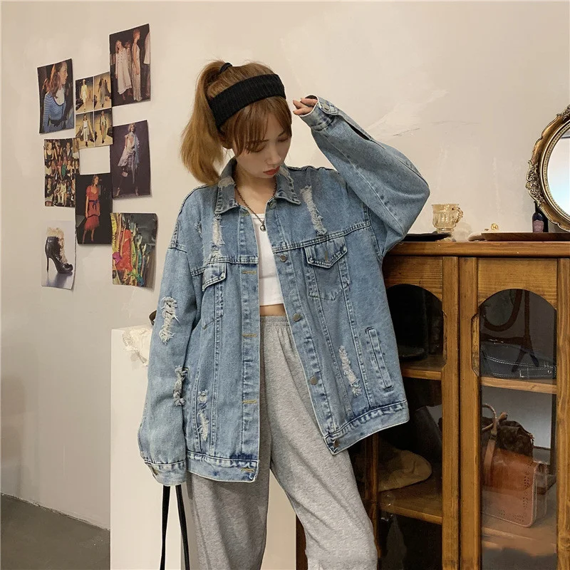 Title 4, Retro Ripped Daisy Motorcycle Denim Jacket, per...