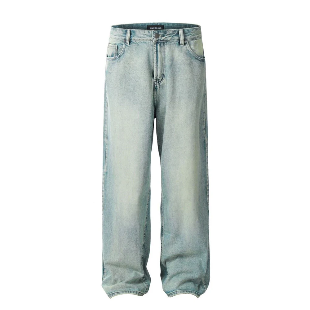 Men's Fashion American Retro Washed Jeans, Classic Denim Pants, Comfortable Fit, Vintage Style, Casual Wear, Durable and — photo 7