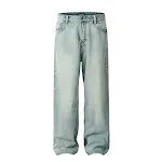 Men's Fashion American Retro Washed Jeans, Classic Denim Pants, Comfortable Fit, Vintage Style, Casual Wear, Durable and — photo 7