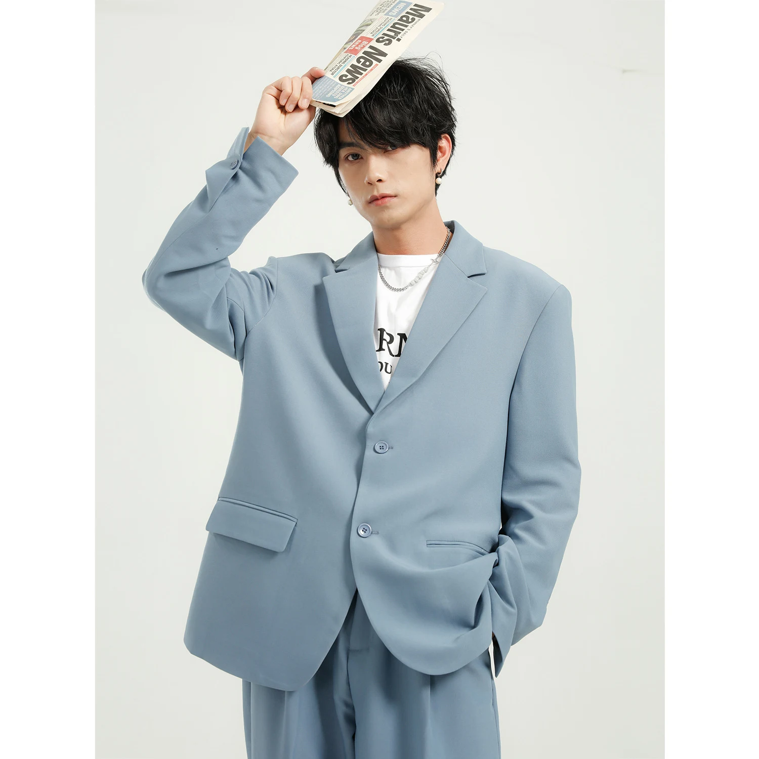 Terno Casual Masculino Solto com Calças Largas, Conforto e Estilo Impecável. Perfeito para um Visual Descontraído e Elegante em Todas as Ocasiões. — foto 7