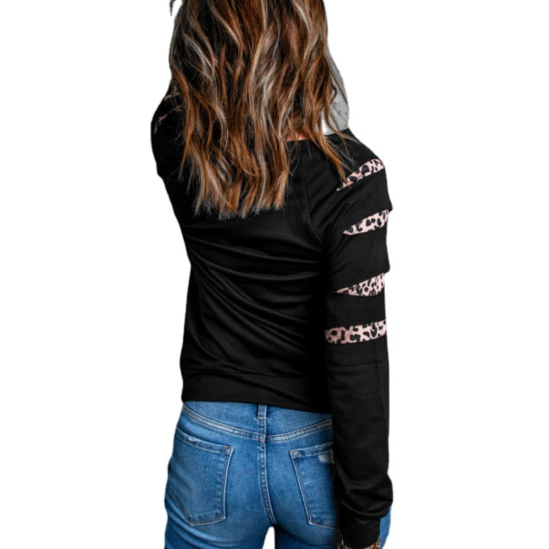 Title 6, Black Merry Christmas leopard print twill sleev...