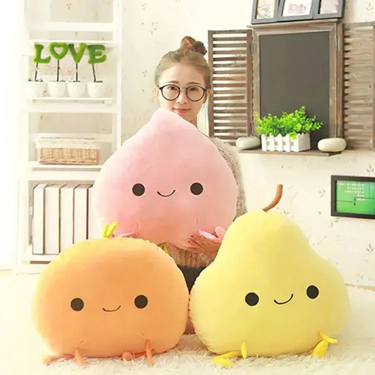 Title 4, Orange, Pear, Peach Cushion Plush Toy, a soft a...