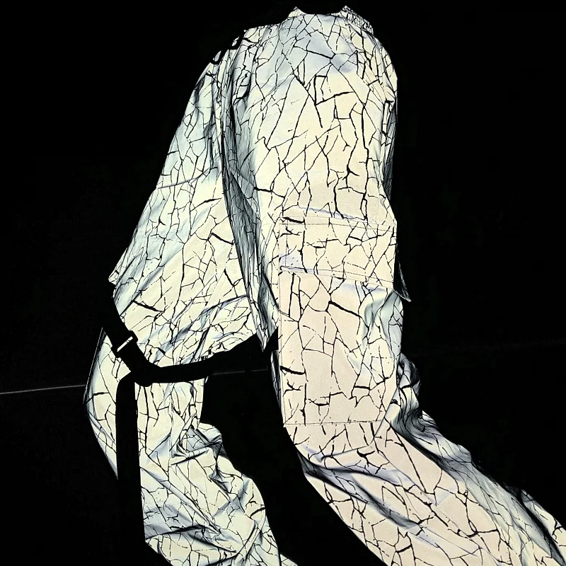 Title 11, Harajuku Fenggang Crack Reflective Pants for Me...