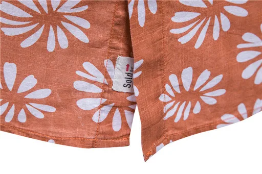 Title 8, Camicia uomo in cotone e lino stampata a manich...