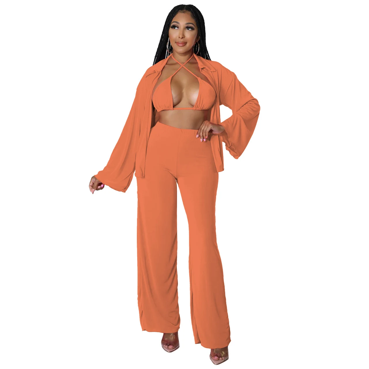 Title 2, Womens Fashion Casual Long Sleeve Bikini Wide ...
