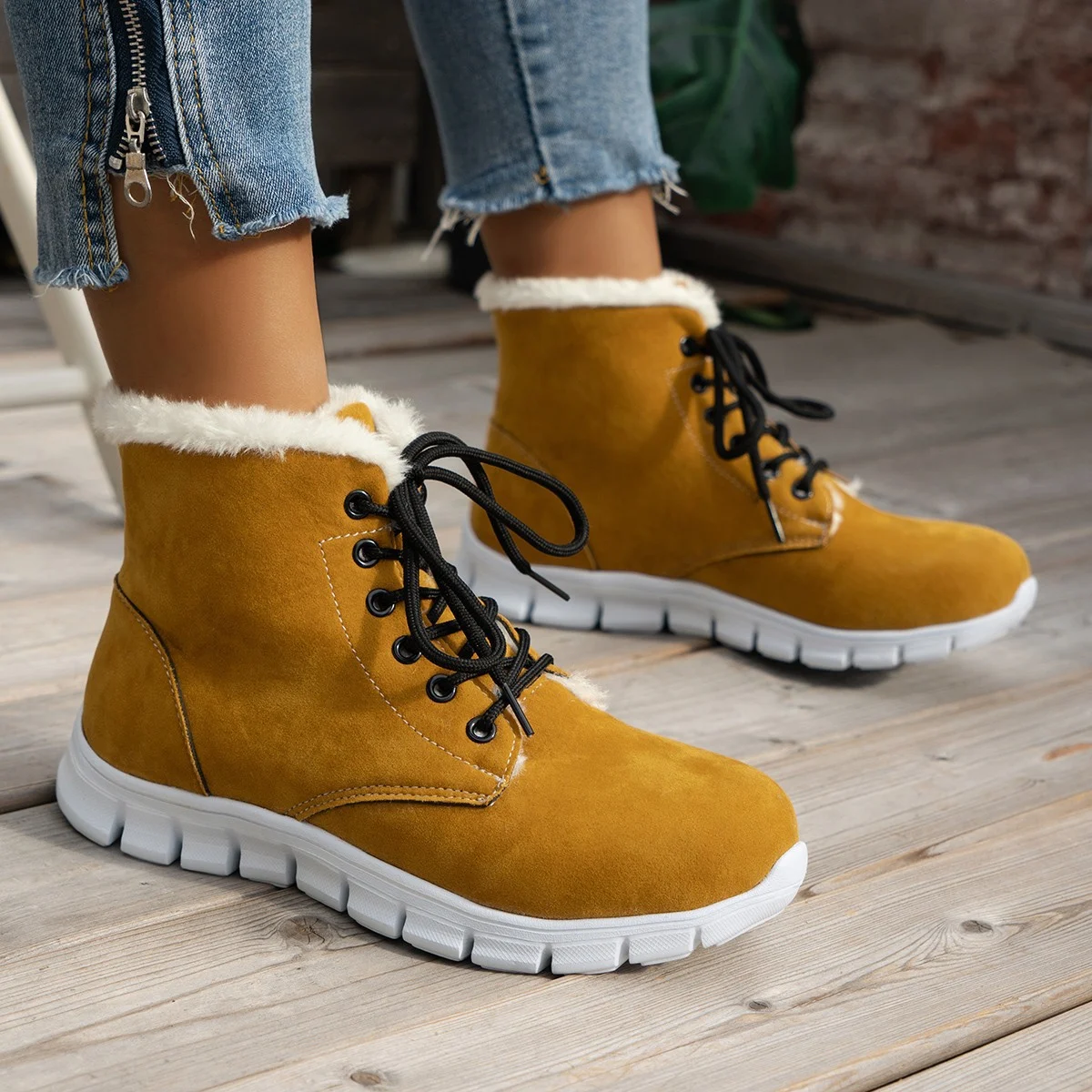 Title 8, Veterschoenen Flats Pluche Dameslaarzen Mode Co...