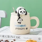 Lying Bear Interactive Cup With Cover and Spoon Perfect for Babies and Toddlers Safe and Fun Design Easy to Use and Clea — photo 1