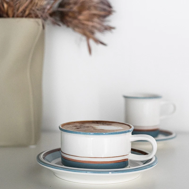Medieval Ceramic Vintage Hand-painted Replica Coffee Cup And Saucer Wide Mouth Cup, enjoy coffee with historical charm a — photo 6