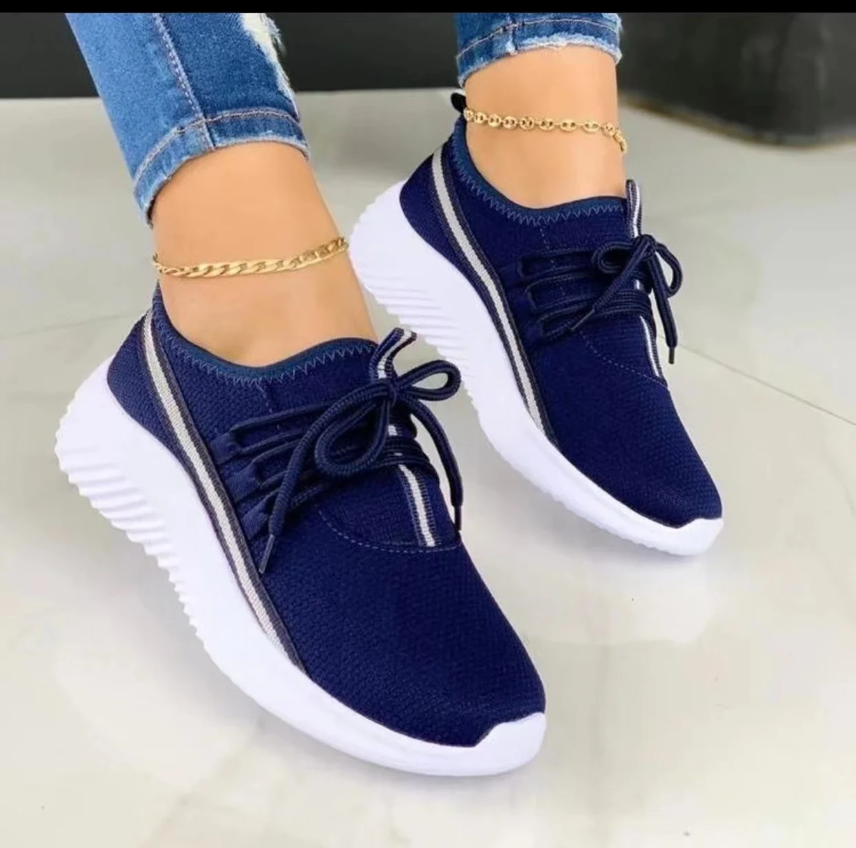 Stripe Sneakers For Women Sports Shoes Comfortable and Stylish Athletic Footwear Perfect for Running Training or Everyda — photo 4