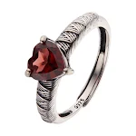 Anel de prata S925 com granada natural e gemas coloridas, joia feminina elegante, presente ideal para ocasiões especiais. — foto 5