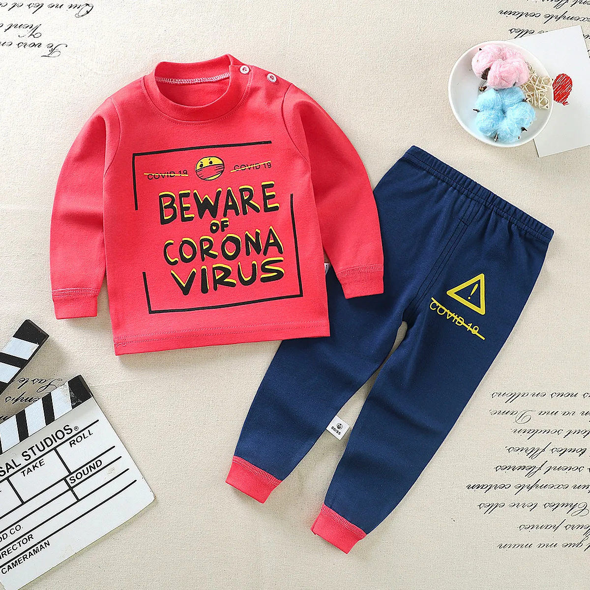 Title 10, Completo autunnale in puro cotone per bambini, ...