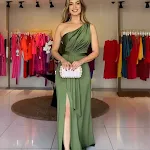 New European And American Long Halter Popular Backless Split High-end Dress — photo 1