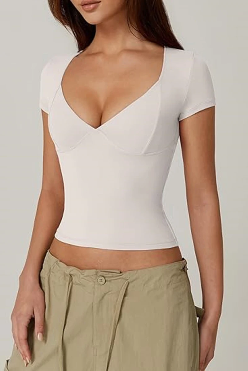 New Women's Solid Color Tops Slim T-shirt, Designed for a Flattering Fit, Comfortable and Stylish, Perfect for Everyday — photo 9