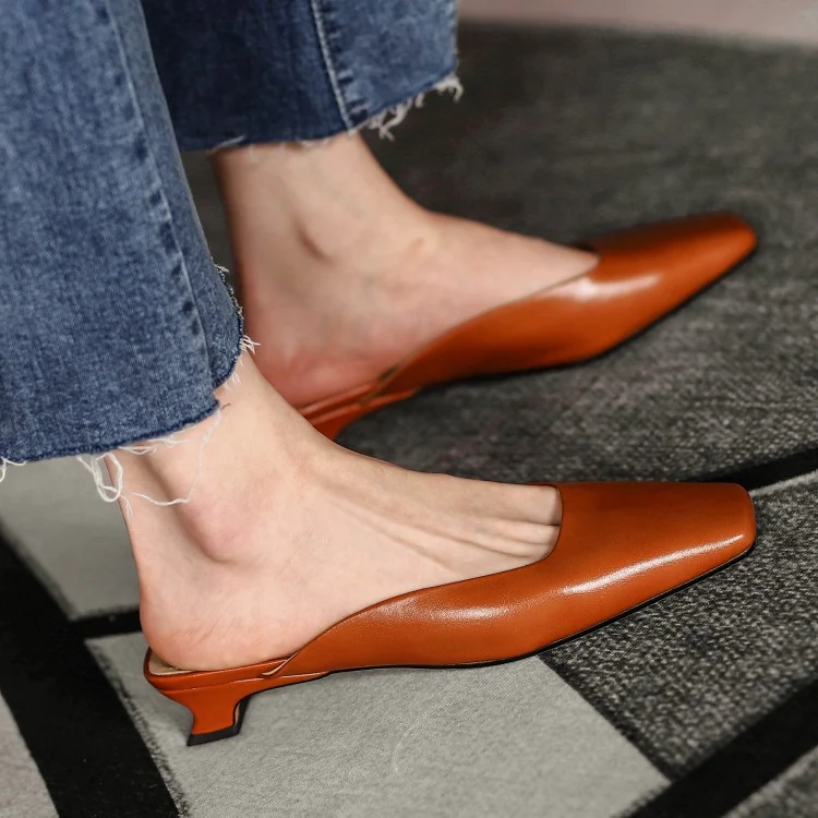 Title 15, Comfortable Low-Heeled Western Style Slippers. ...
