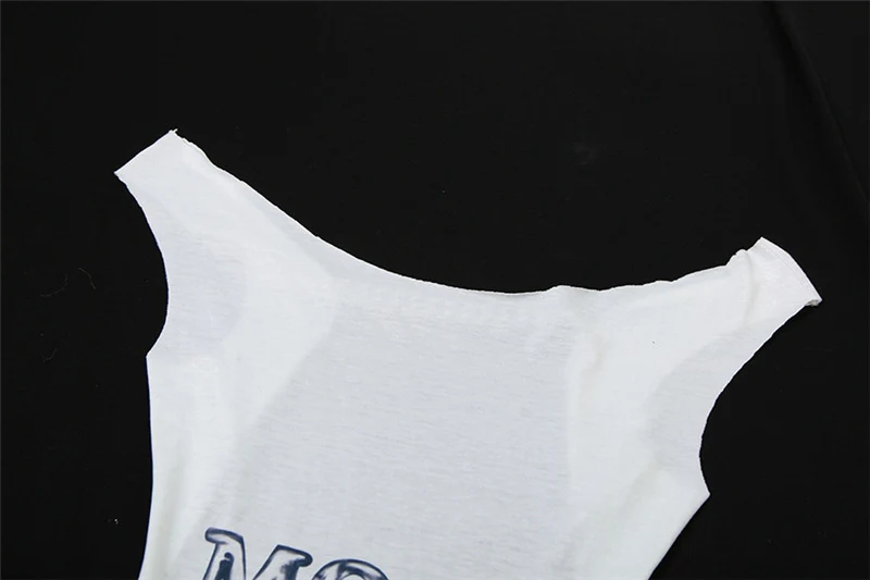 Title 6, Vestido irregular com estampa de letras, costas...