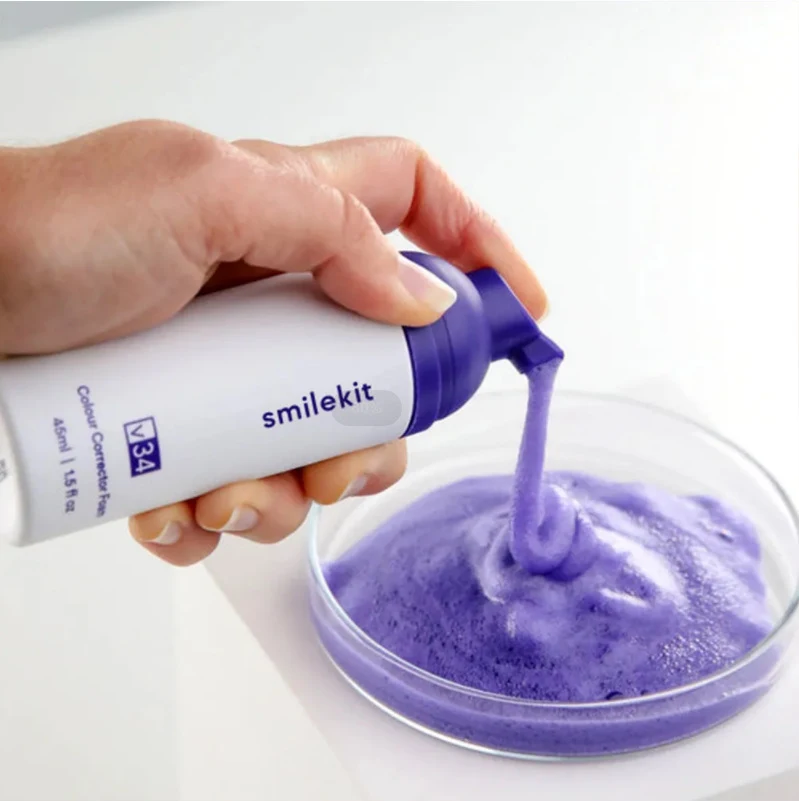 V34 Espuma Dental Morada Limpieza Oral Blanqueadora Elimina Manchas, Aliento Fresco y Cuidado Bucal Diario para Dientes Más Blancos — foto 4