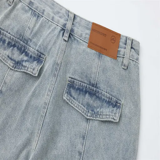 Title 11, Gewassen Versleten Jeans American Retro Wide Le...