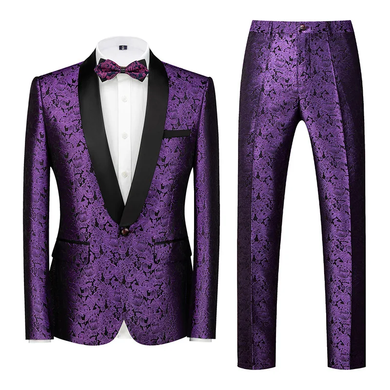 Conjunto masculino Host Jacquard 3D para noite, duas peças. Ideal para eventos e festas, oferecendo elegância e conforto em cada detalhe. — foto 1