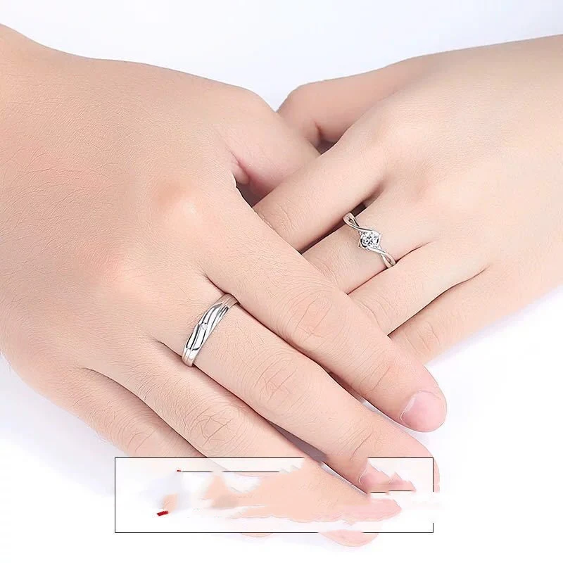 Title 2, Anel de casal S925 True Love Angel Kiss para el...