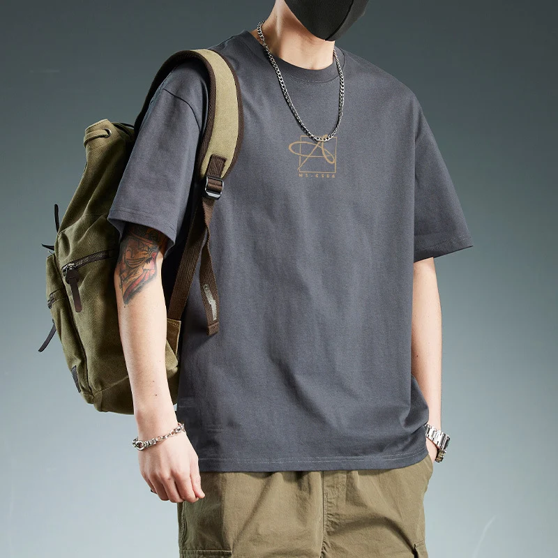 Title 7, Mens Heavy Short-sleeved Loose Cotton Top for ...