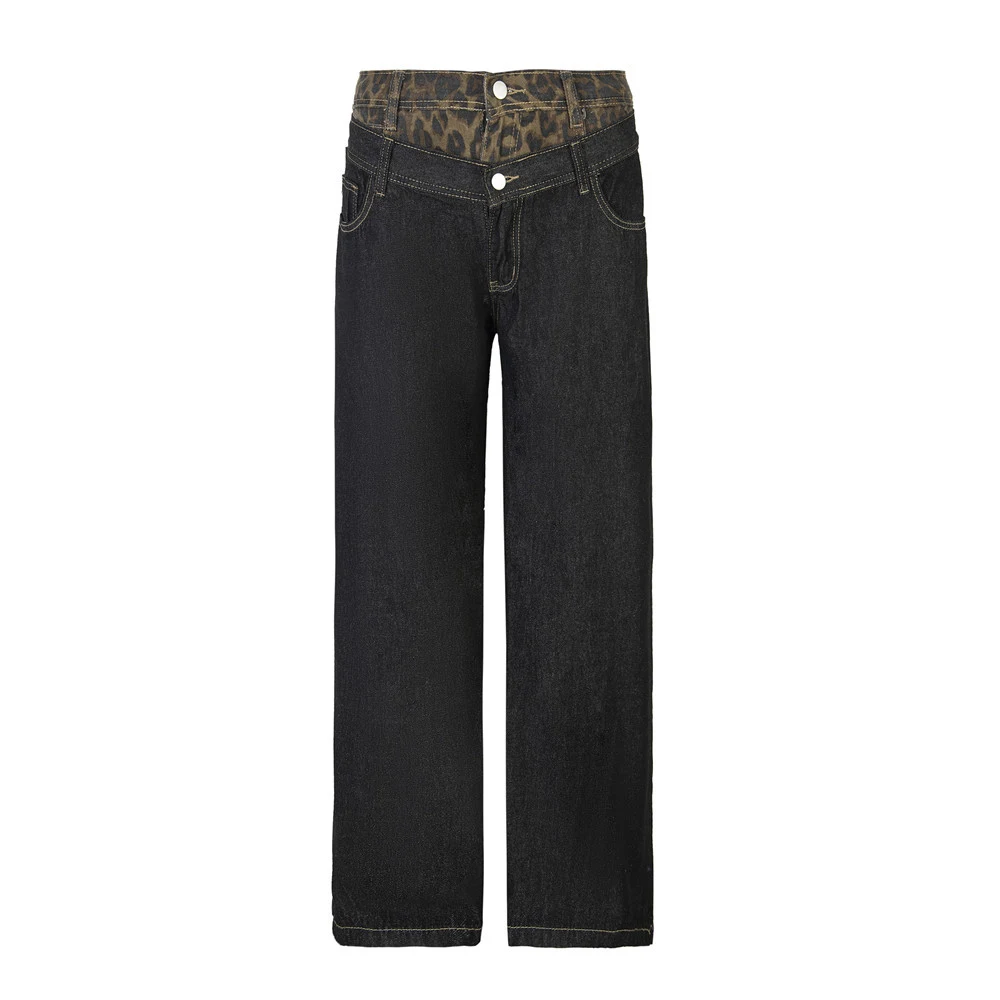 Rechte jeans met stiksels voor dames en heren Klassieke snit Duurzaam comfort en stijl Veelzijdige denim broek voor elke gelegenheid Heren- en dameskleding — foto 7