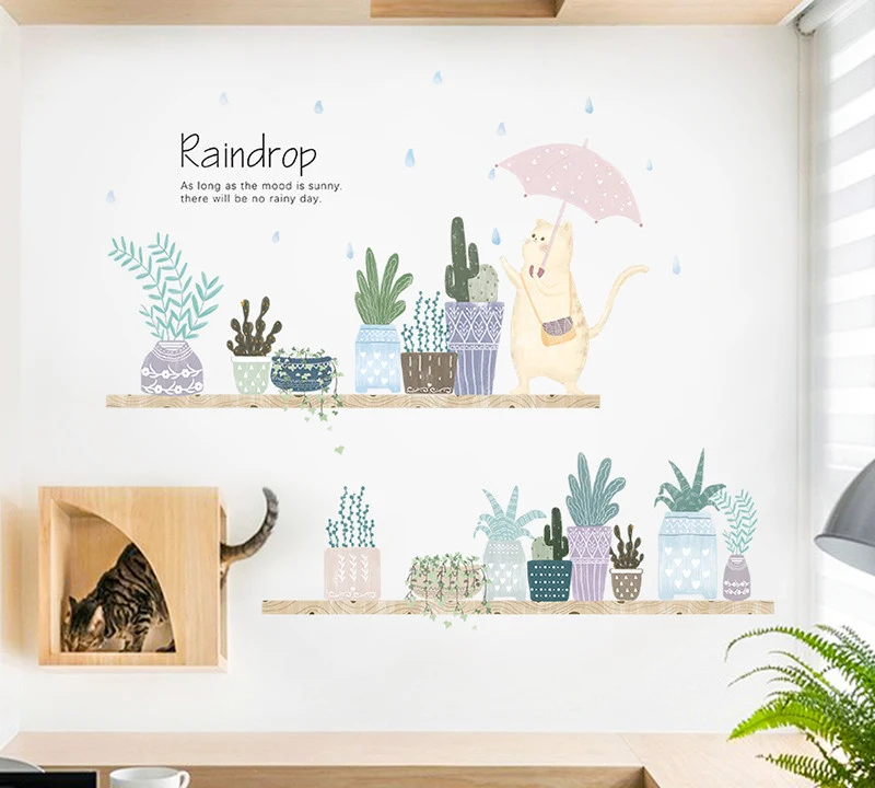 Title 11, Launischer Cartoon-Katzen-Kleiderschrank & Wand...