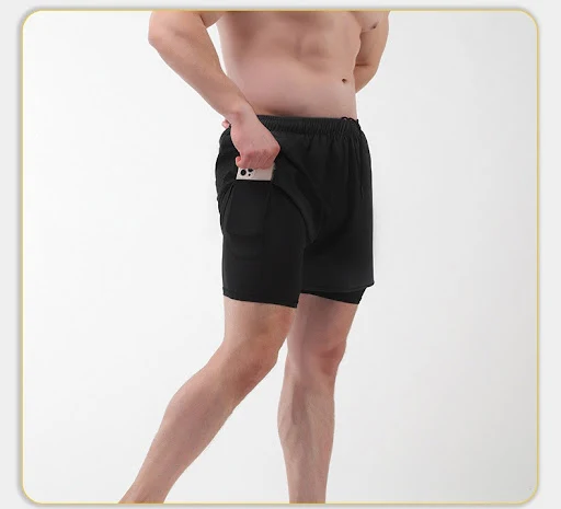 Title 20, Mens Loose Three-point Quick-drying Lined Anti...
