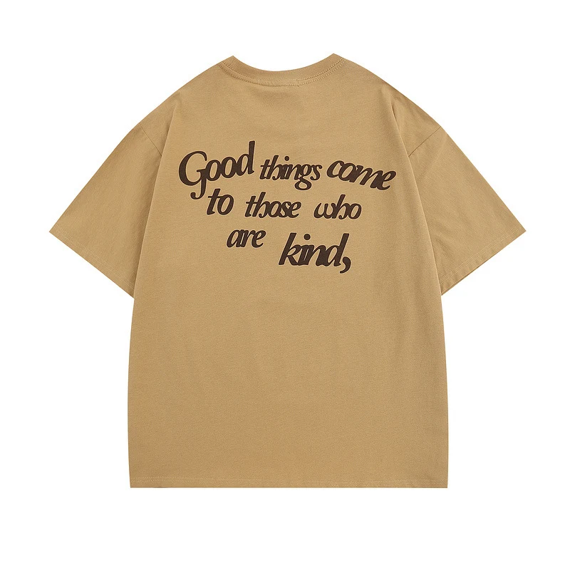 Camiseta de manga curta com estampa de letras vintage para homens e mulheres — foto 2