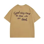 Camiseta de manga curta com estampa de letras vintage para homens e mulheres — foto 2