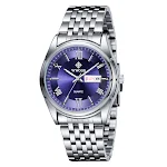 Relógio masculino de quartzo com pulseira de aço, calendário e luminoso. Perfeito para estudantes. Um relógio elegante e funcional para o dia a dia. — foto 1