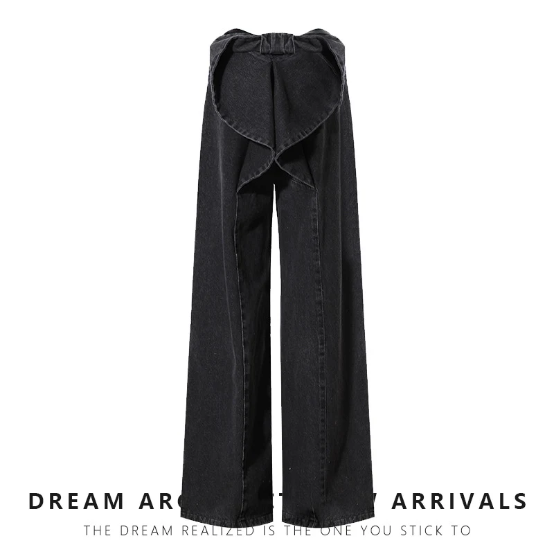 Designer Jeans with Butt Bow Decoration, Slimming Straight Pants. These jeans offer a flattering fit and a stylish, slim — photo 2