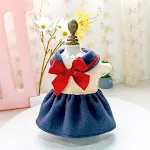Navy blue bow student skirt