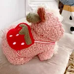 Strawberry Cotton Coat Pet Clothes Dog Soft and Comfortable Winter Wear Adorable Design Protects from Cold Weather Keeps — photo 3