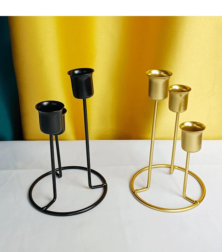 European Retro Iron Art Candlestick with electroplating and plastic spraying craft for home decor, creating an elegant a — photo 16