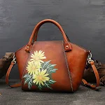 Bolsa Tote Retrô Pintada à Mão em Couro Bovino de Primeira Camada, Perfeita para Uso Diário, Elegância e Durabilidade Garantidas — foto 5