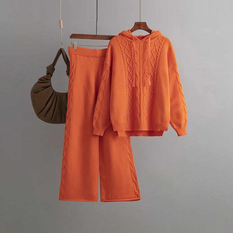 Title 38, Conjunto feminino de moletom folgado com capuz ...