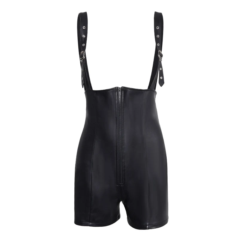 Title 12, Dames casual taille-heupliftende PU-leren overall