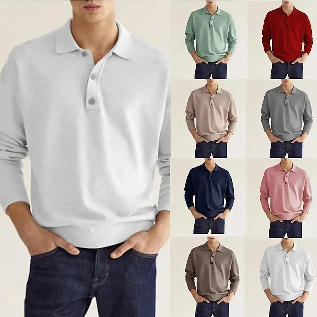 Title 12, Camisa Polo Masculina Casual Primavera Manga Lo...
