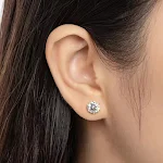 Vrouwen oorstekers met 1 karaat strass, S925 sterling zilver, schitterend en elegant voor dagelijks gebruik. — foto 6