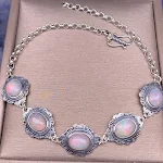 Pulseira S925 Prata Incrustada Artesanato Vintage, um acessório elegante para mulheres. Adicione um toque clássico e sofisticado ao seu visual diário. — foto 5