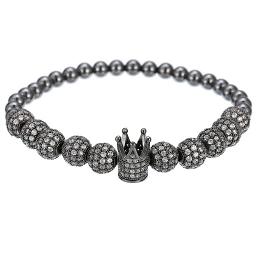 Title 3, Pulseira de Coroa Bola de Strass Micro-Incrusta...