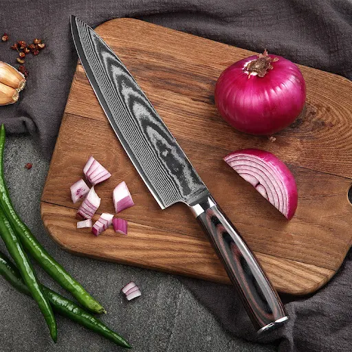 Title 4, 8-inch Damascus Western Chefs Knife – Achieve ...